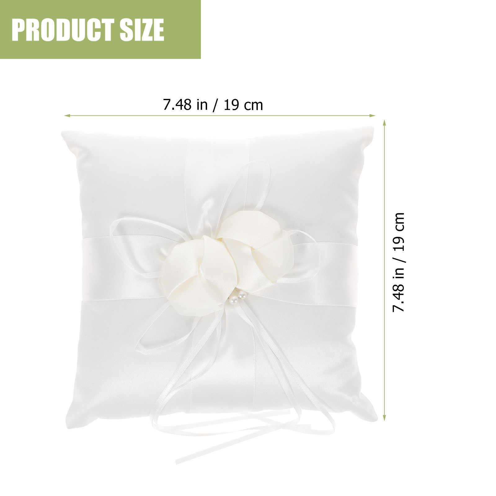 20x20cm Elegant White Satin Po - đánh giá và giá Ring Bearer Pillow