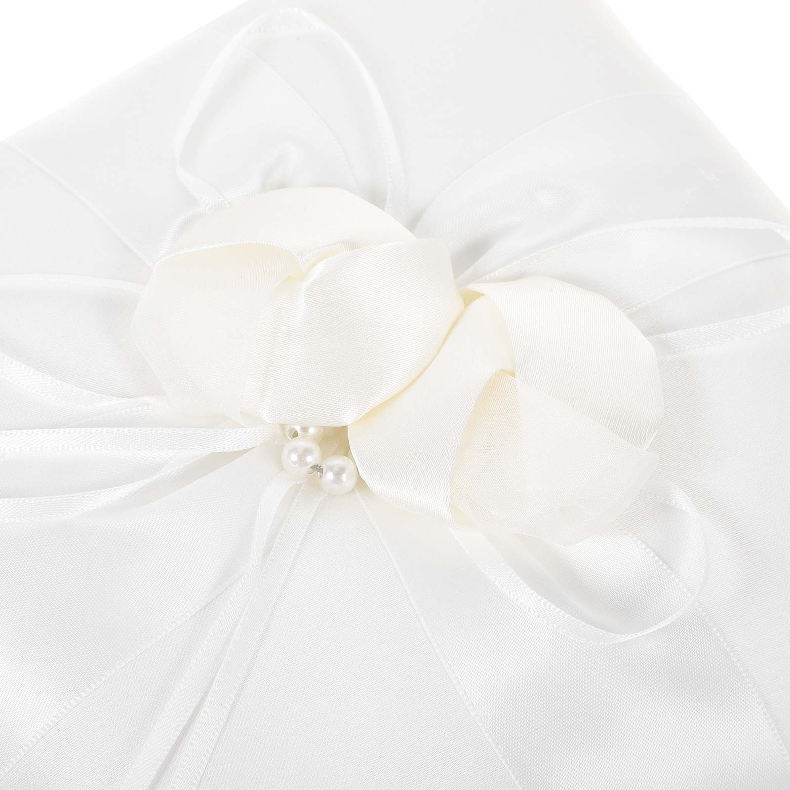 20x20cm Elegant White Satin Po - đánh giá và giá Ring Bearer Pillow