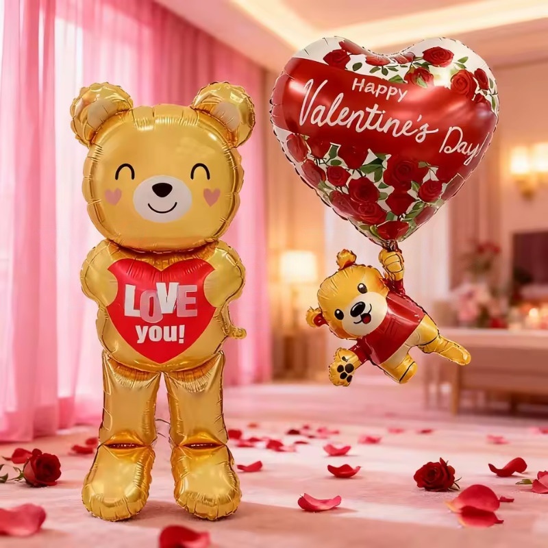 Large  60inch Standing Heart B - đánh giá và giá Confetti Balloon Set