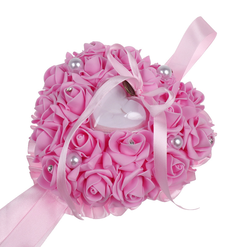 1Pcs Heart-shape Rose Flowers  - đánh giá và giá Ring Bearer Pillow