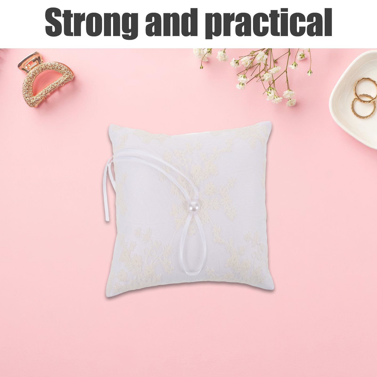 Satin Wedding Ring Pillow Whit - đánh giá và giá Ring Bearer Pillow