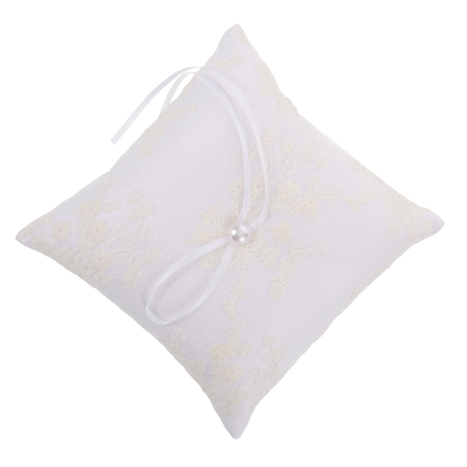 Satin Wedding Ring Pillow Whit - đánh giá và giá Ring Bearer Pillow