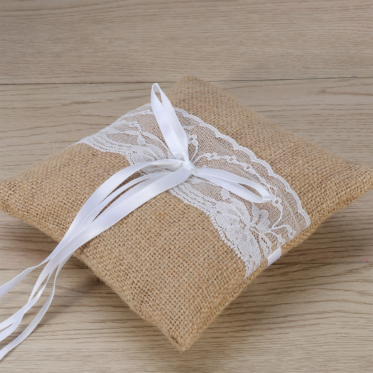Set of 6 6'' Burlap Jute Lace  - đánh giá và giá Ring Bearer Pillow