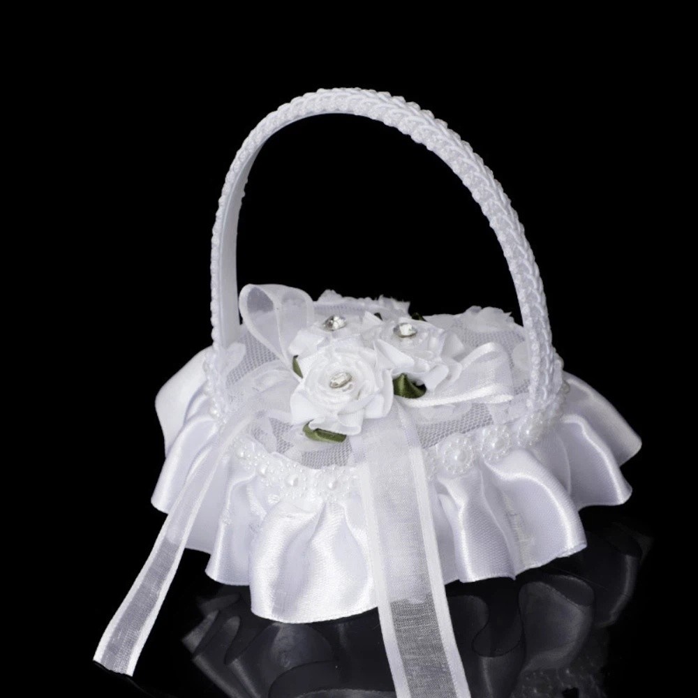 White Lace Heart-shaped Ring B - đánh giá và giá Ring Bearer Pillow